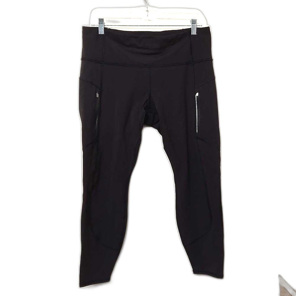 Athleta Rainier Unbrushed 7/8 Black Tight Leggings Sz LP Womens Running Yoga